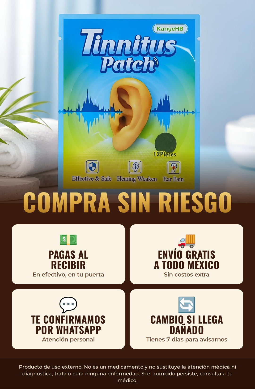 Compra sin riesgo Tinnitus Patch KanyeHB 12 parches