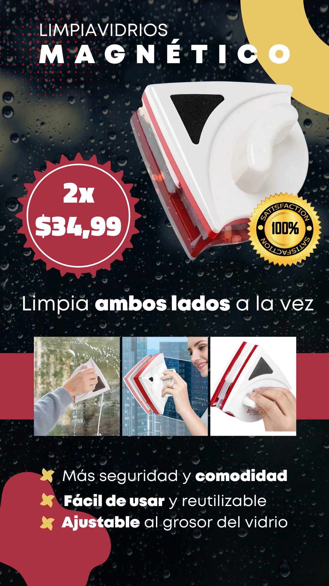 limpiavidrios magnético