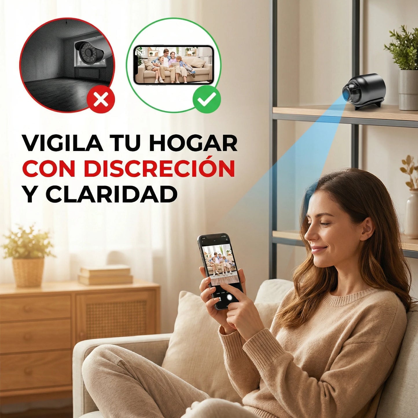 Mini Cámara Espía IP X5 WiFi 1080P Gran Angular con App Star Eye