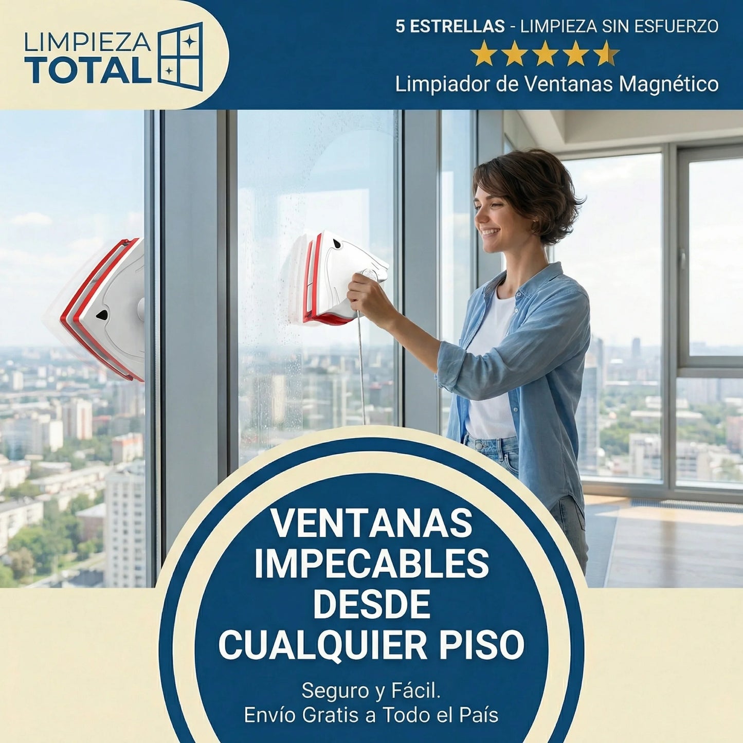 Limpia vidrio magnetico