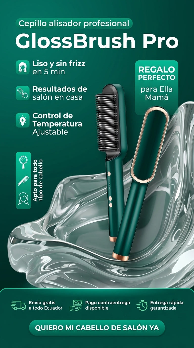 GlossBrush Pro — Cepillo Alisador con Control de Temperatura