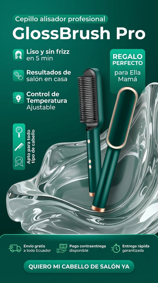 GlossBrush Pro — Cepillo Alisador con Control de Temperatura