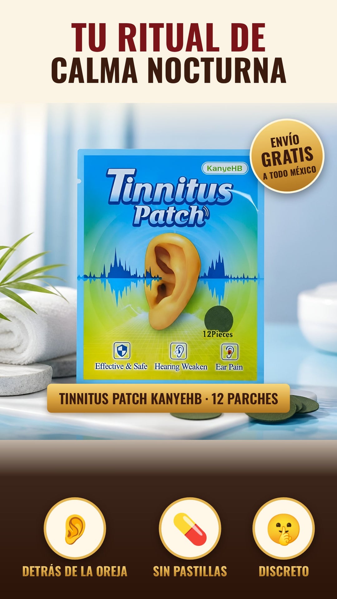 Tinnitus Patch KanyeHB 12 parches